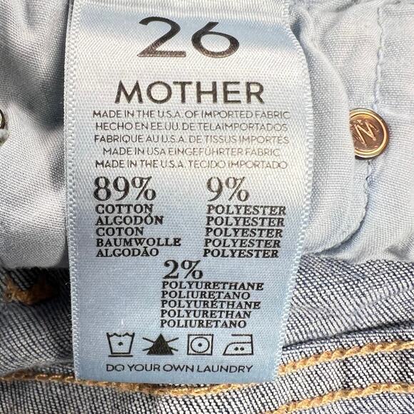 MOTHER Looker Ankle Fray Jeans Baby, Drive South Wash Low Rise Skinny Size 26 - Picture 9 of 15